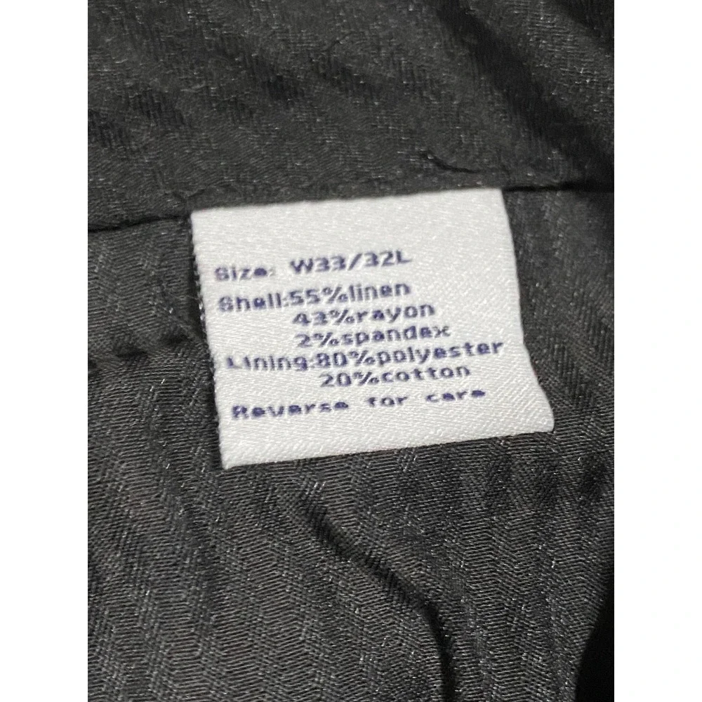Paisley & Gray Mens Slim Fit Navy Blue Linen Blend Dress Pants Trousers 33x32 - Picture 6 of 9